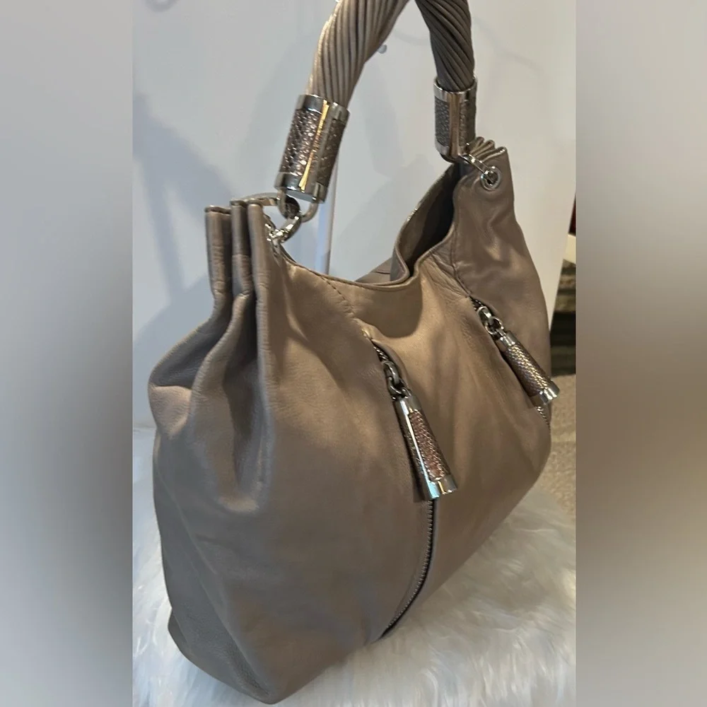 Michael Kors Tan Pebbled Leather Hobo Shoulder Bag